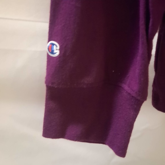 Champion Pullover Purple White Longer Crop long sleeve sweatshirt Large - Picture 5 of 6
